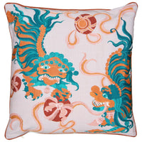 GUO PEI | LION DANCE PINK CUSHION
