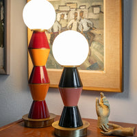 MARIONI | PALM SMALL BURGUNDY AND ORANGE TABLE LAMP