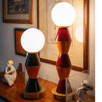 MARIONI | PALM SMALL BURGUNDY AND ORANGE TABLE LAMP