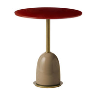 MARIONI | PINS ROUND RED CERAMIC AND GLASS SIDE TABLE