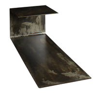 RENZO SERAFINI | TERRA GRAY STEEL SIDE TABLE WITH LED LIGHT