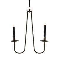 RENZO SERAFINI | PENOMBRA DOUBLE-ARM DARK BRASS CEILING CANDELABRUM