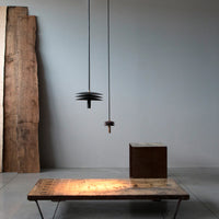 RENZO SERAFINI | ISOLATORE 100 BROWN IRON & BRASS PENDANT LAMP