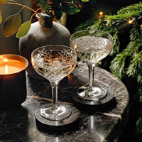 BARWELL CUT CRYSTAL CHAMPAGNE COUP | SET OF FOUR