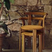PAIR OF ZITA DINING CHAIRS | BOUCLE | MUSTARD