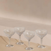 BARWELL CUT CRYSTAL CHAMPAGNE COUP | SET OF FOUR