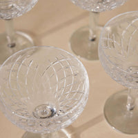 BARWELL CUT CRYSTAL CHAMPAGNE COUP | SET OF FOUR