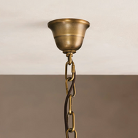 Chiara Chandelier by Soho Home. Multiple green ombre, scalloped glass tubular sections. Hand-finished by skilled artisans. Inspired by Soho Home.