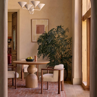 Lowden Round Oak Dining Table by Soho Home. Simple yet sculptural form creates a modern crafted look. Inspired by Soho House.