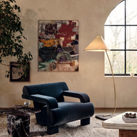 Soho Home Lina Floor Lamp. Made of leather, brass and marble