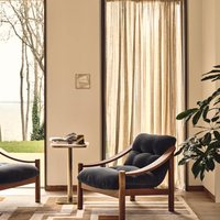 KARINE ARMCHAIR | MIDTONE OAK | GREY BLUE VELVET