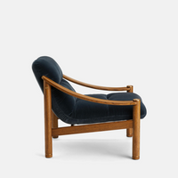 KARINE ARMCHAIR | MIDTONE OAK | GREY BLUE VELVET