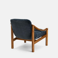 KARINE ARMCHAIR | MIDTONE OAK | GREY BLUE VELVET