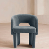 MORRELL CHAIR | GREY BLUE VELVET