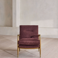 THEODORE BURL ARMCHAIR | LINEN CHENILLE, BORDEAUX