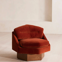 MILA ARMCHAIR, RUST, VELVET