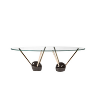 VGNEWTREND | RAYS GLASS TOP DINING TABLE
