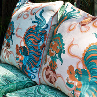 GUO PEI | LION DANCE PINK CUSHION