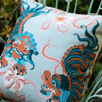 GUO PEI | LION DANCE BLUE CUSHION