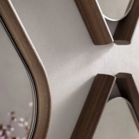 MORICA DESIGN | WOOD EYE BIS PAIR OF MIRRORS WITH SOLID WALNUT WOOD FRAME