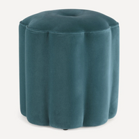 Soho Home Flower Footstool Moleskin Velvet Marine