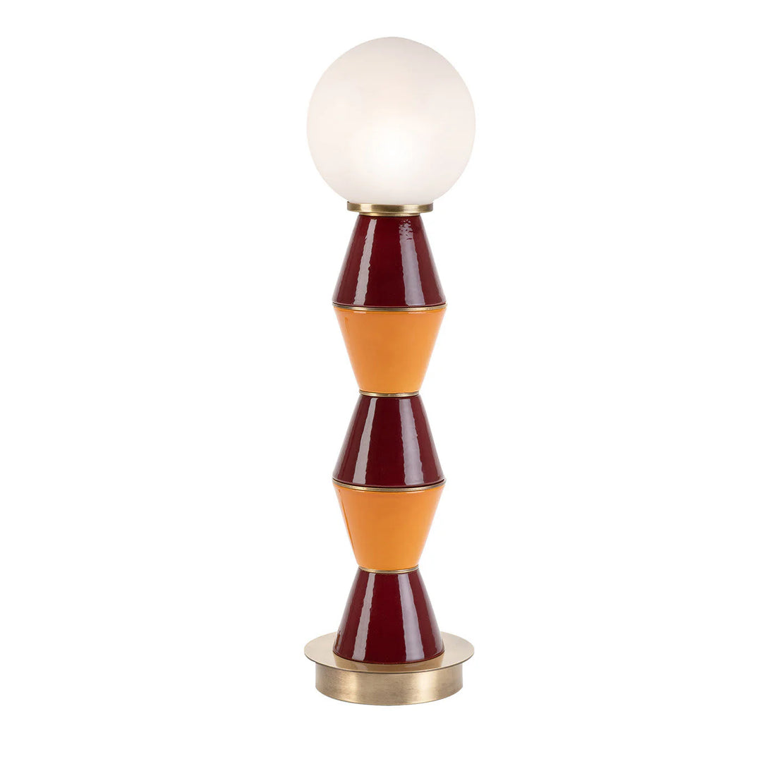 MARIONI | PALM SMALL BURGUNDY AND ORANGE TABLE LAMP