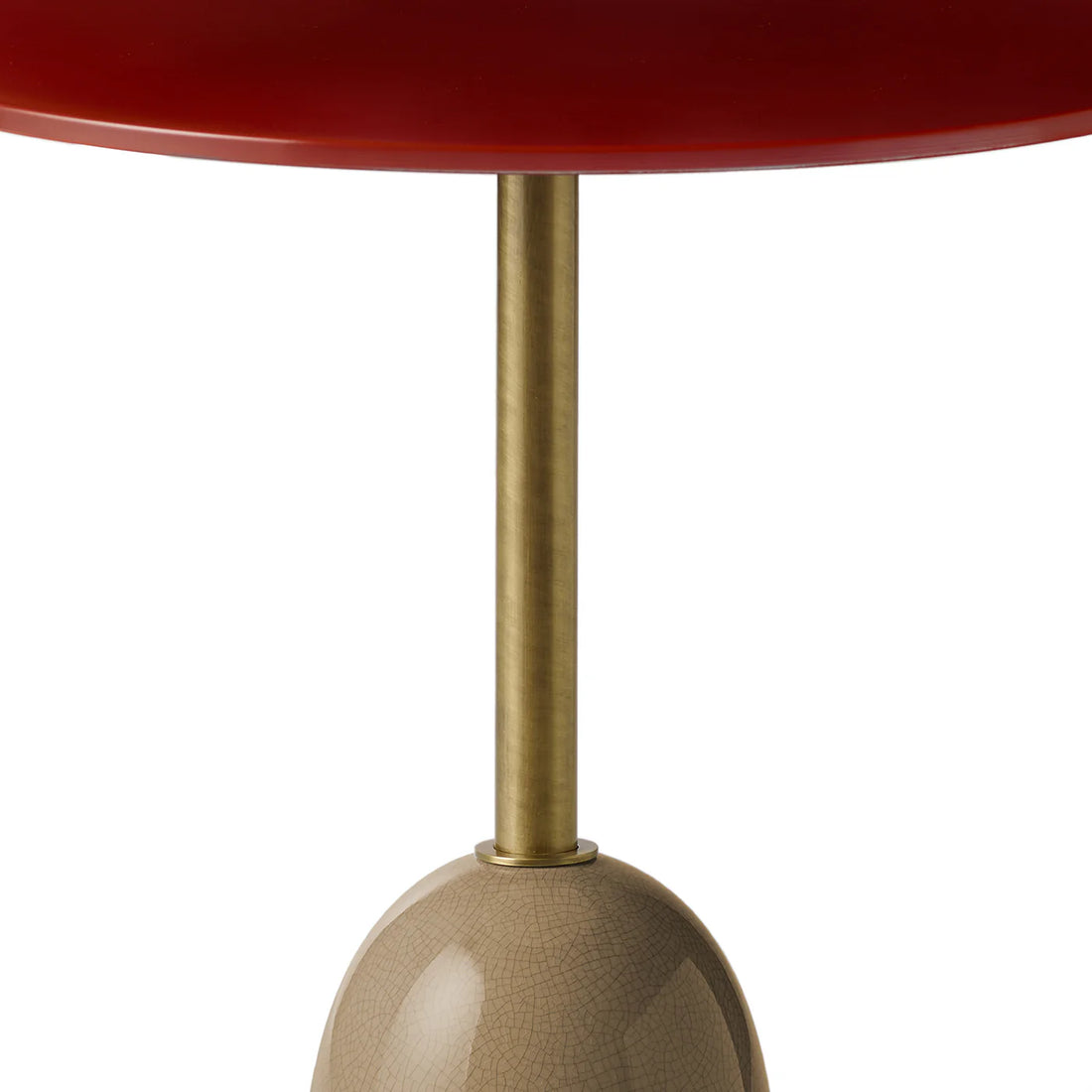 MARIONI | PINS ROUND RED CERAMIC AND GLASS SIDE TABLE