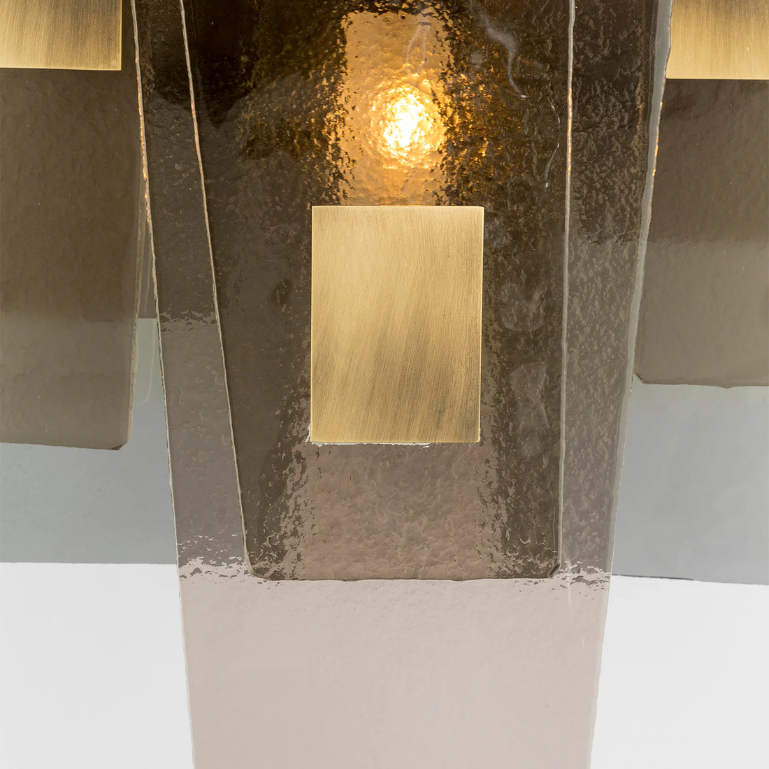 OFFICINA LUCE | SLIVER BRUSHED BRASS AND GLASS 3-LIGHTS WALL LAMP