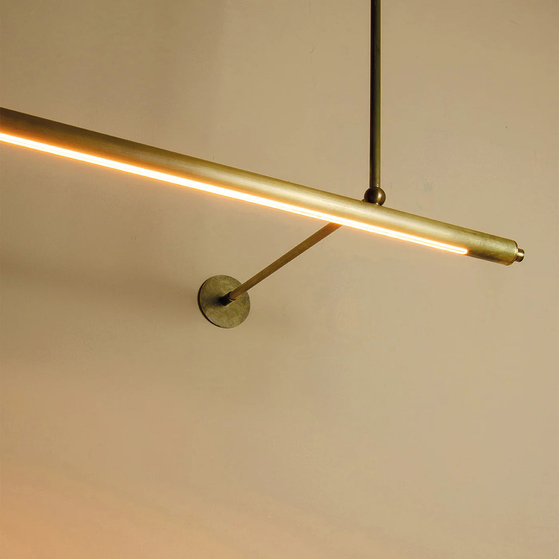 RENZO SERAFINI | METTINFILA BRUSHED BRASS LED PENDANT LIGHT & COAT RACK
