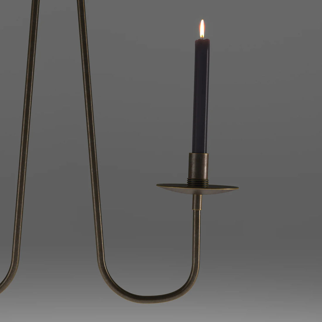 RENZO SERAFINI | PENOMBRA DOUBLE-ARM DARK BRASS CEILING CANDELABRUM