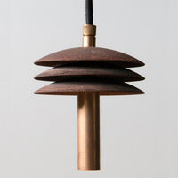 RENZO SERAFINI | ISOLATORE 100 BROWN IRON & BRASS PENDANT LAMP