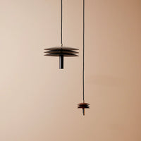 RENZO SERAFINI | ISOLATORE 250 DARK ACID IRON & BRASS PENDANT LIGHT