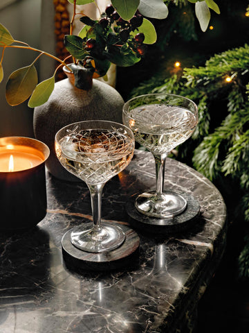 BARWELL CUT CRYSTAL CHAMPAGNE COUP | SET OF FOUR