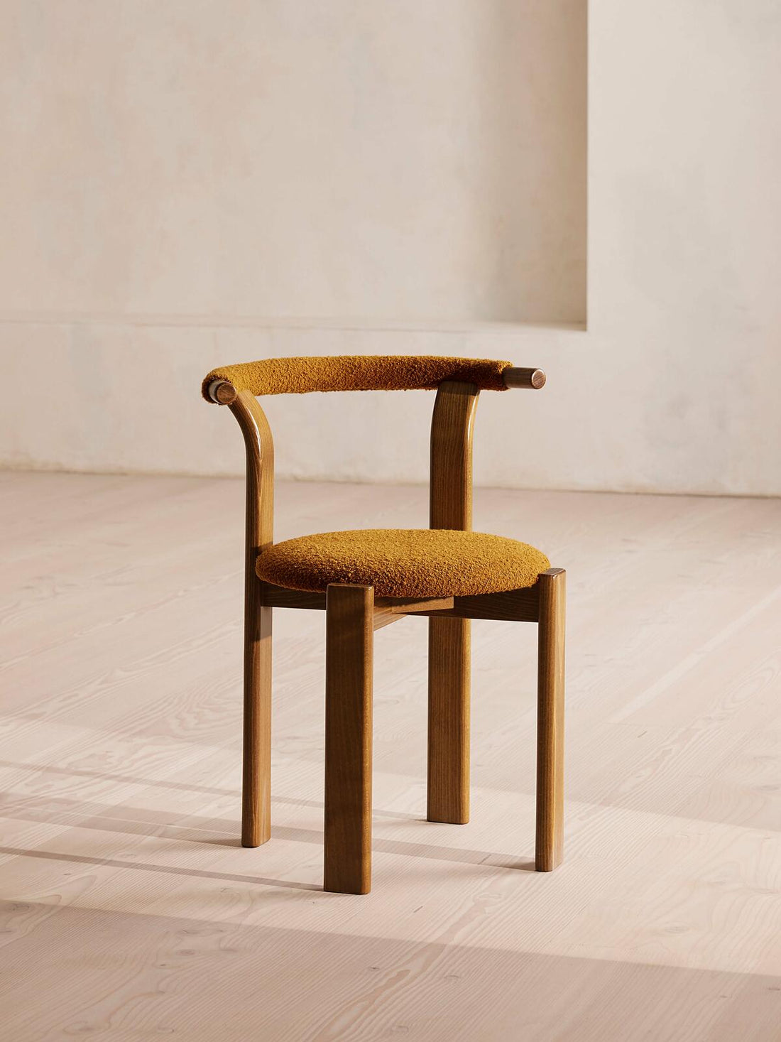 PAIR OF ZITA DINING CHAIRS | BOUCLE | MUSTARD