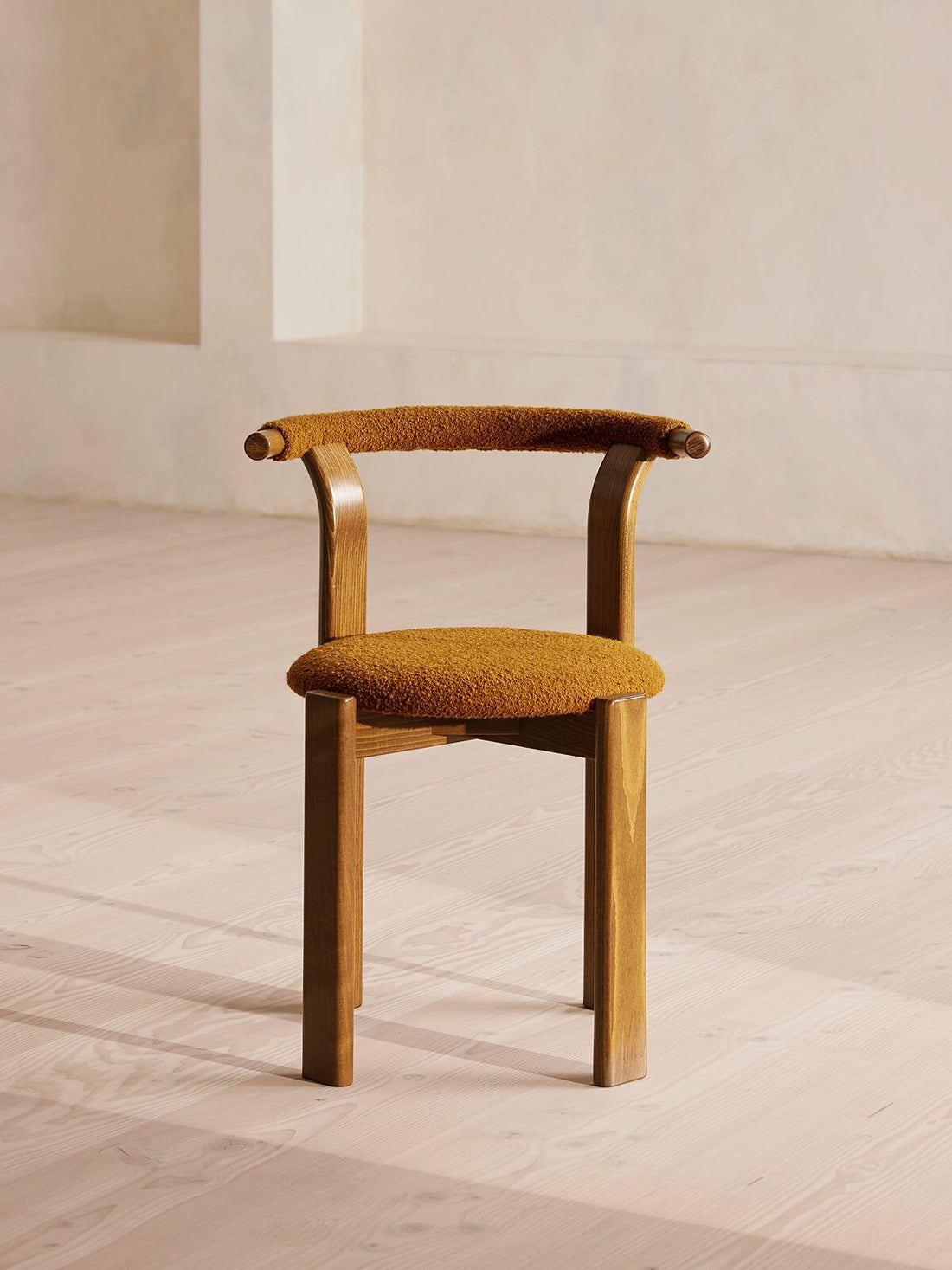 PAIR OF ZITA DINING CHAIRS | BOUCLE | MUSTARD