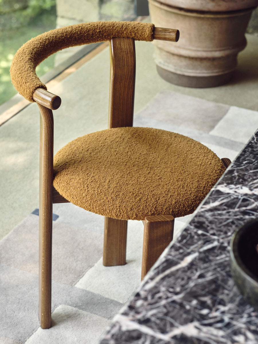 PAIR OF ZITA DINING CHAIRS | BOUCLE | MUSTARD