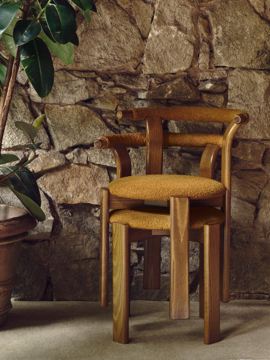 PAIR OF ZITA DINING CHAIRS | BOUCLE | MUSTARD