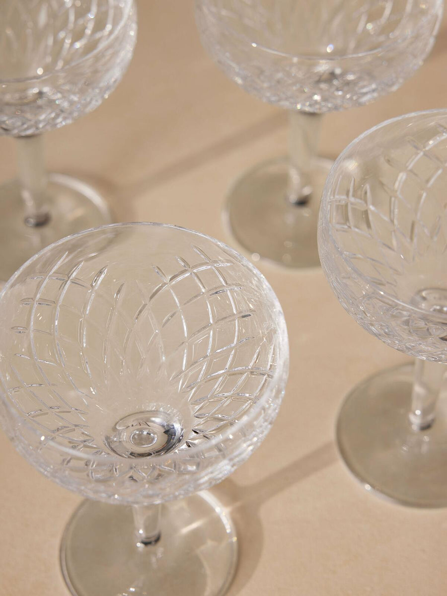 BARWELL CUT CRYSTAL CHAMPAGNE COUP | SET OF FOUR