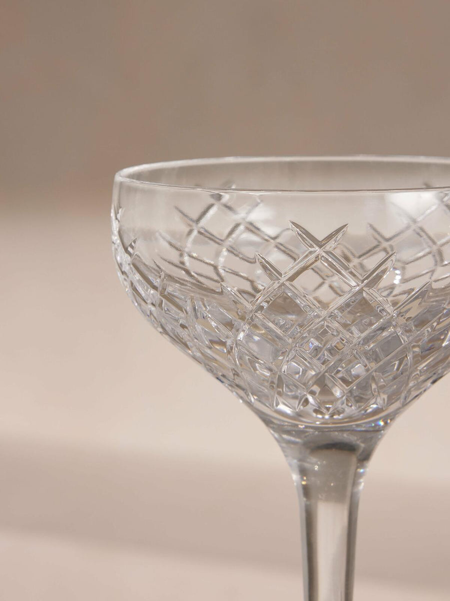BARWELL CUT CRYSTAL CHAMPAGNE COUP | SET OF FOUR