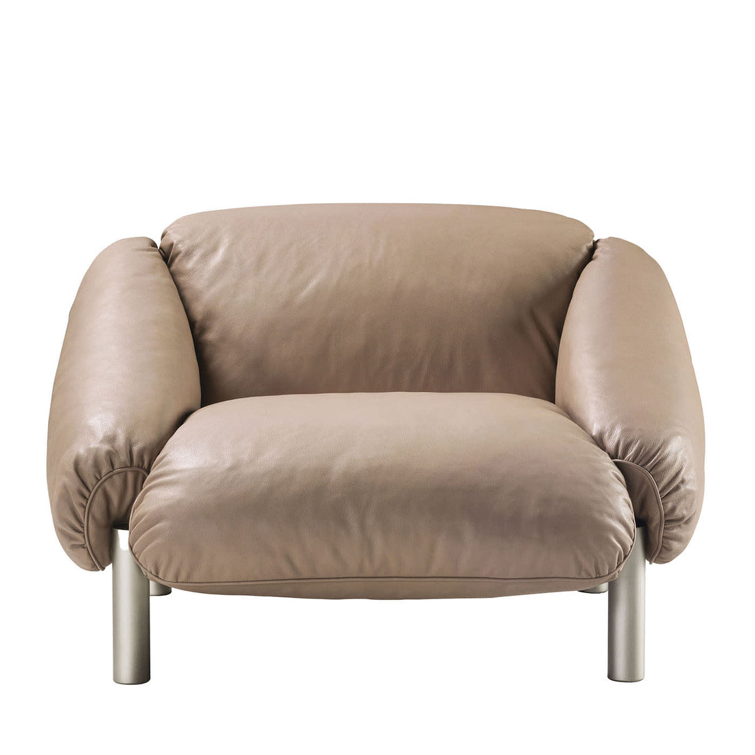 GHIDINI 1961 | FLO BEIGE LEATHER ARMCHAIR