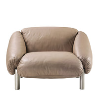 GHIDINI 1961 | FLO BEIGE LEATHER ARMCHAIR