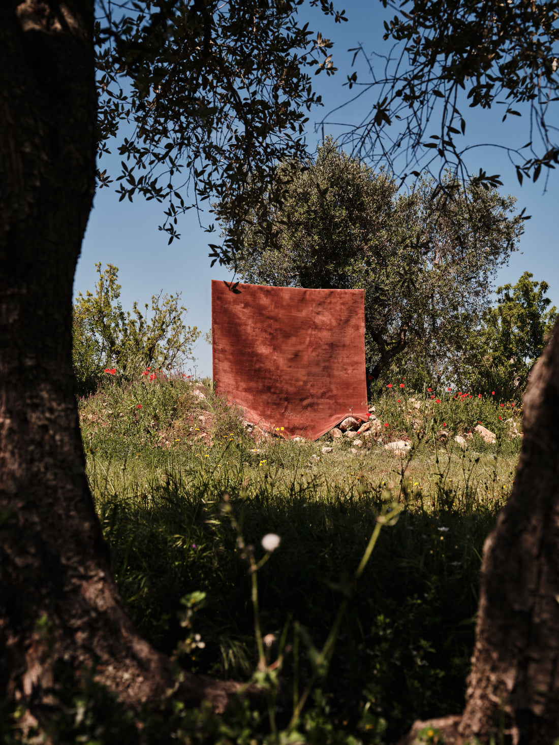 HANDLOOM CASHMERE BLEND LOW PILE RUSSET