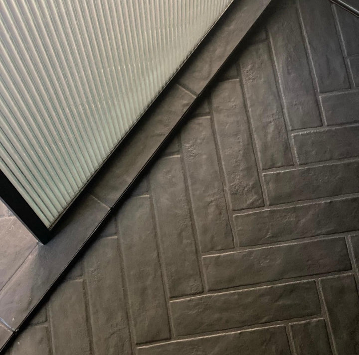 The Tile People Marazzi Bricco Porcelain Wall and Floor Tile. Herringbone layout