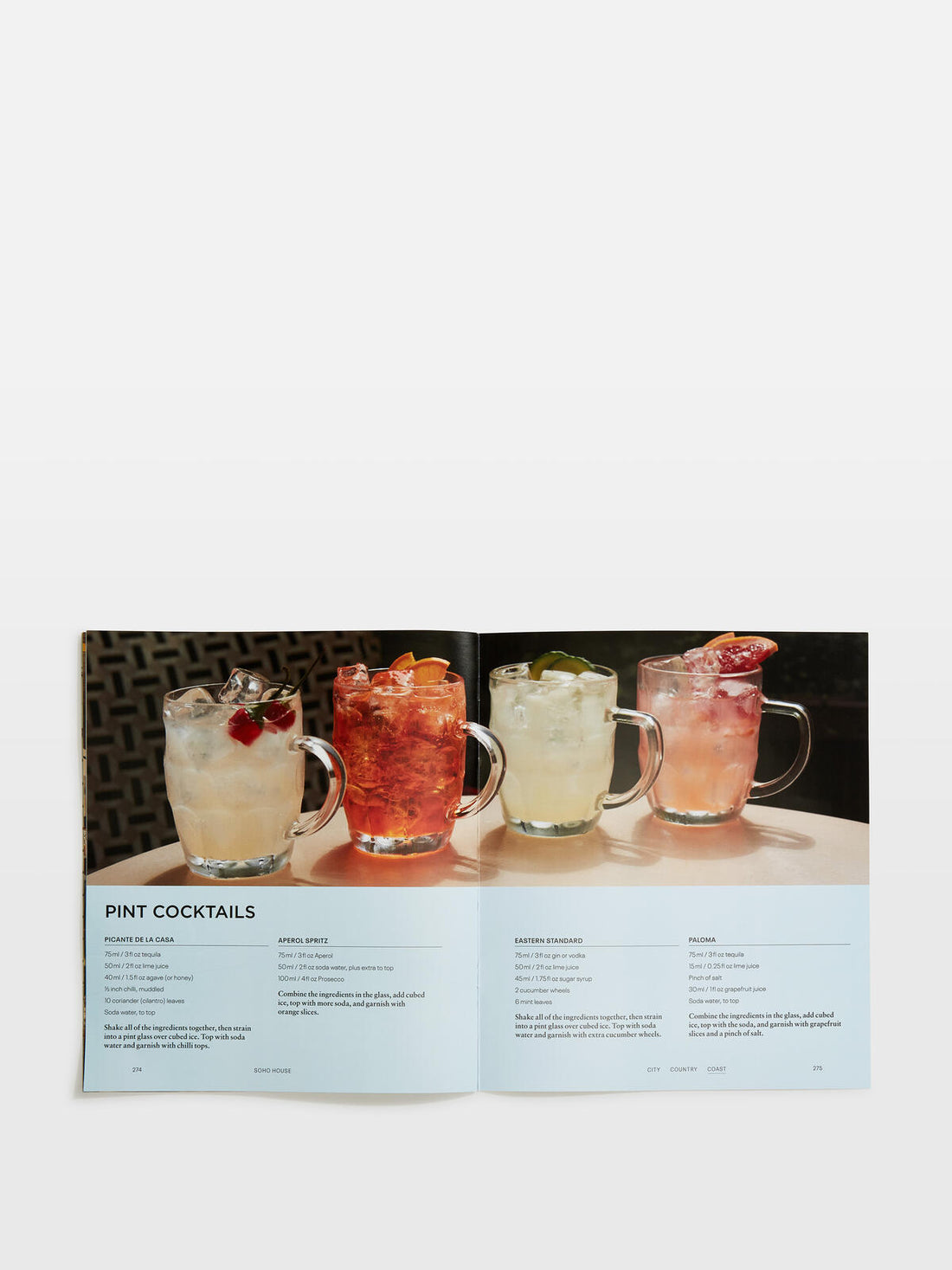 Soho home City Country Coast book
Hardback publication. Linen-bound cover. Recipes, cocktails, Soho House interiors.