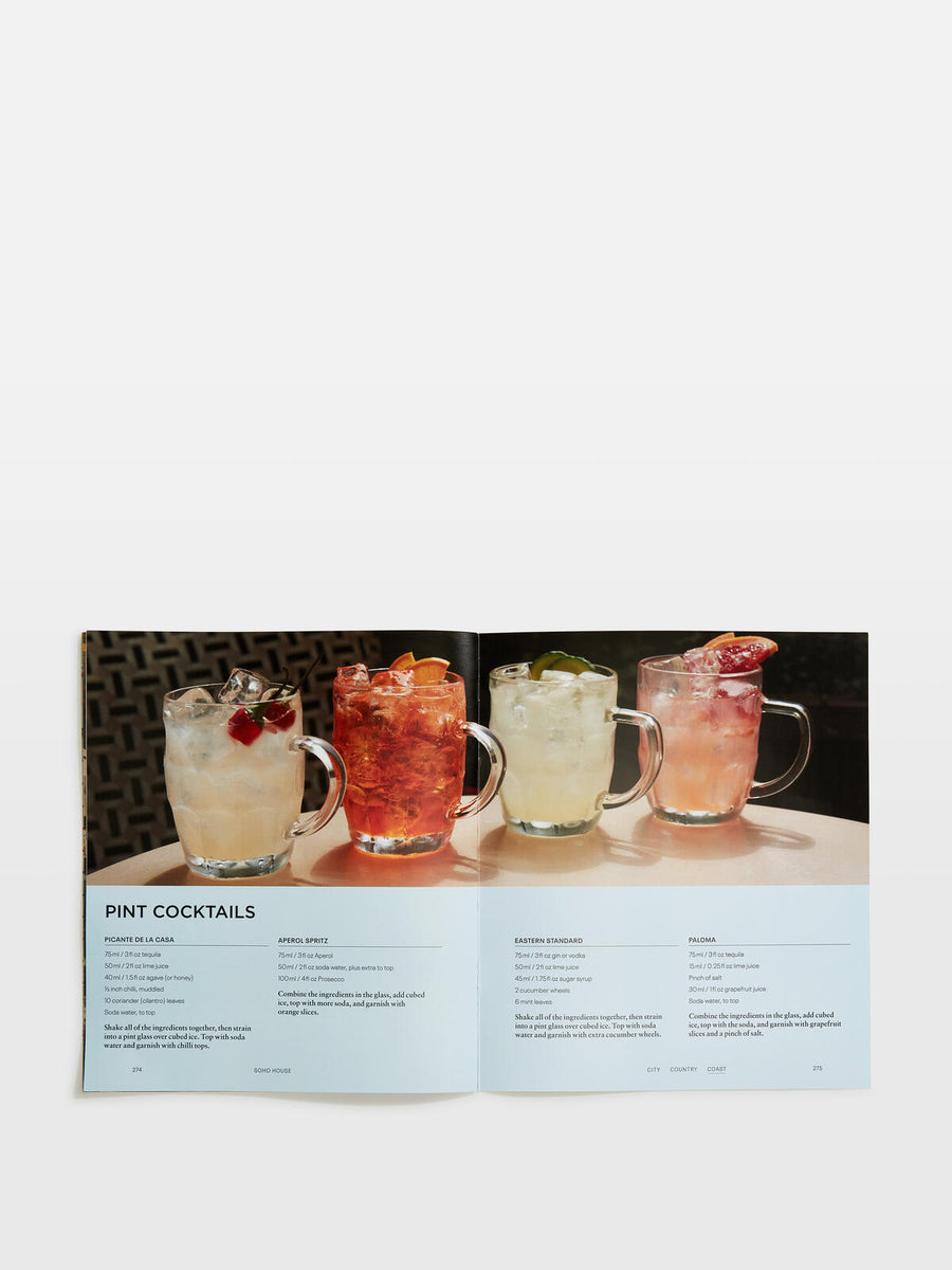 Soho home City Country Coast book
Hardback publication. Linen-bound cover. Recipes, cocktails, Soho House interiors.