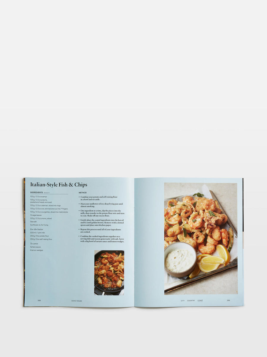 Soho home City Country Coast book
Hardback publication. Linen-bound cover. Recipes, cocktails, Soho House interiors.
