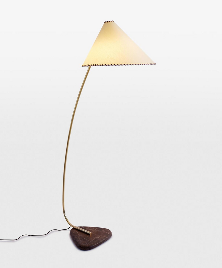 Soho Home Lina Floor Lamp. Made of leather, brass and marble