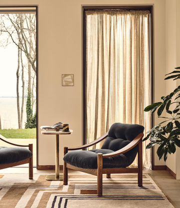 KARINE ARMCHAIR | MIDTONE OAK | GREY BLUE VELVET