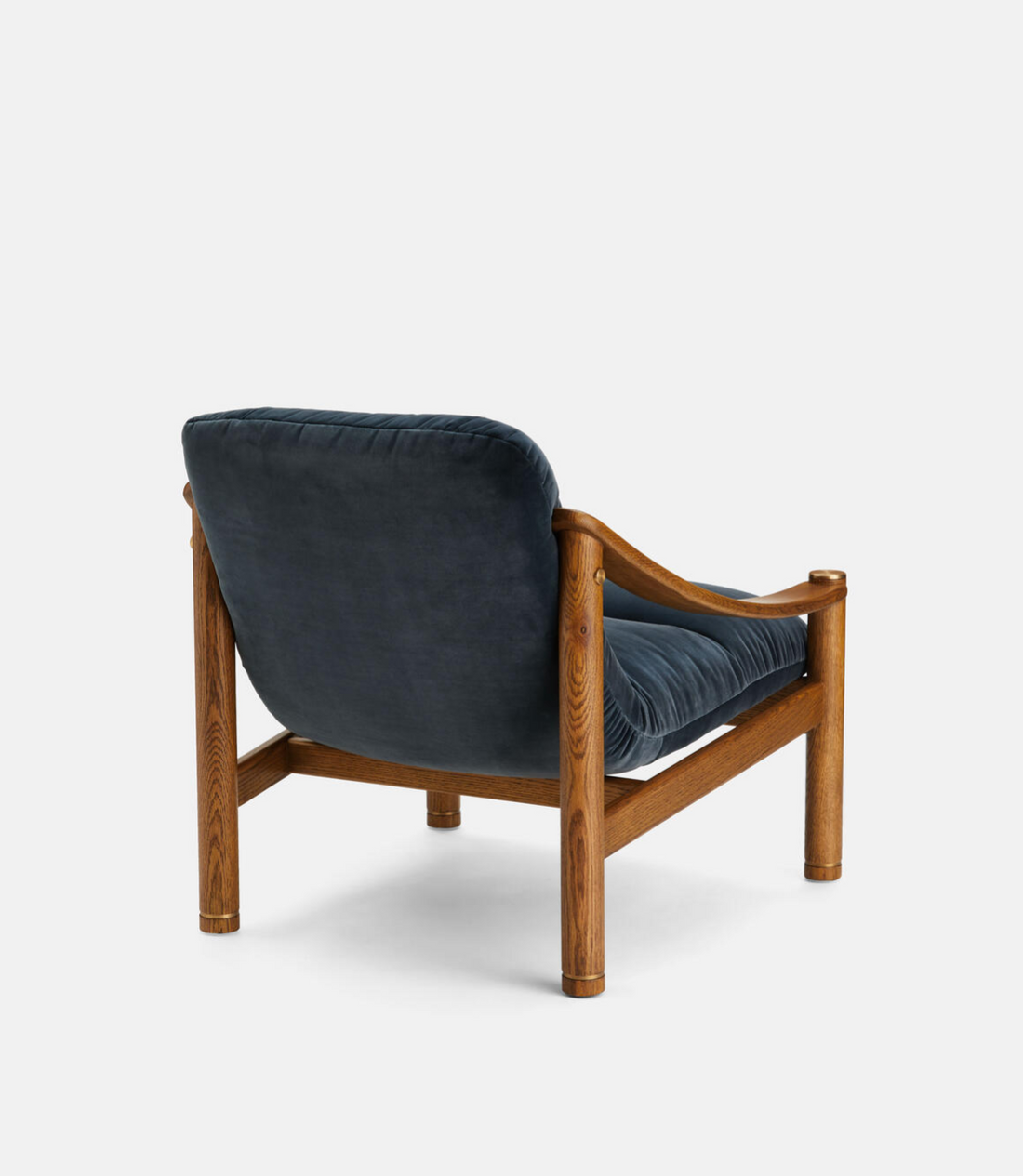 KARINE ARMCHAIR | MIDTONE OAK | GREY BLUE VELVET