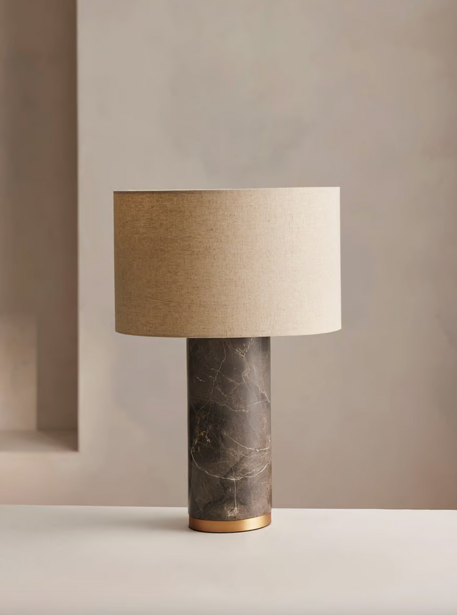 REMI STONE TABLE LAMP | BROWN MEDIUM